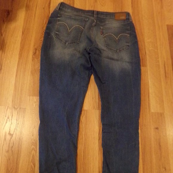 Women's Levi Denim Legging Distressed Jeans 32W 30L - Picture 4 of 11
